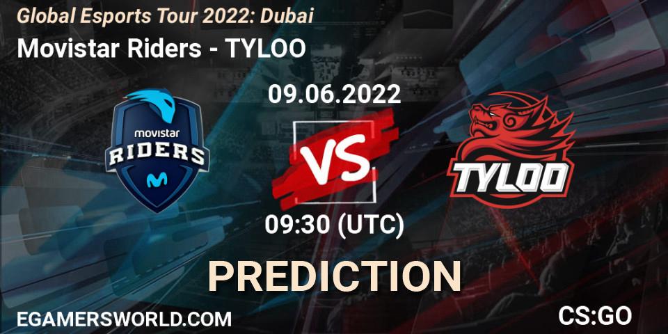 Movistar Riders - TYLOO: ennuste. 09.06.2022 at 10:10, Counter-Strike (CS2), Global Esports Tour 2022: Dubai