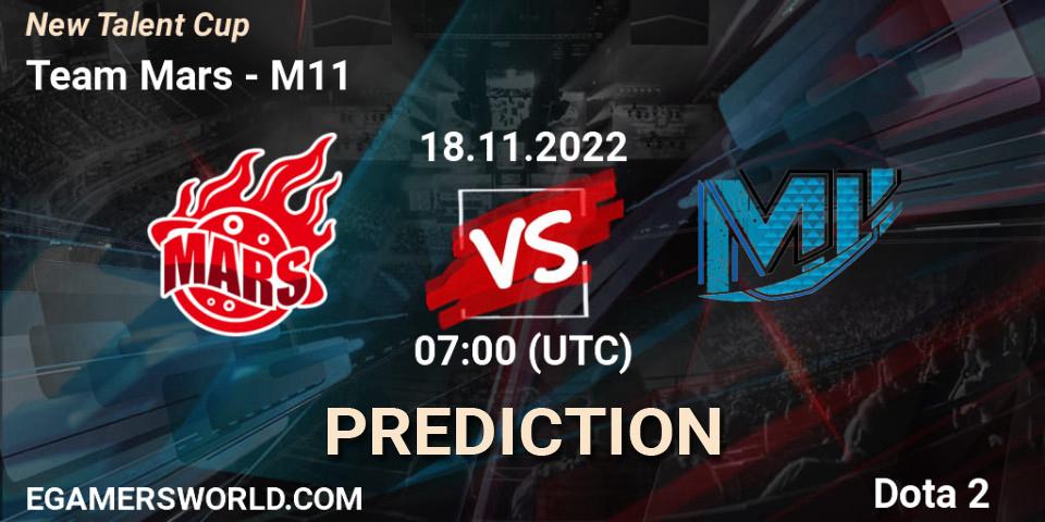 Team Mars - M11: ennuste. 18.11.2022 at 07:00, Dota 2, New Talent Cup
