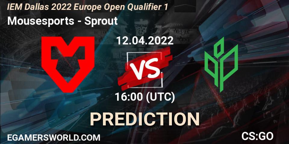 Mousesports - Sprout: ennuste. 12.04.2022 at 16:00, Counter-Strike (CS2), IEM Dallas 2022 Europe Open Qualifier 1
