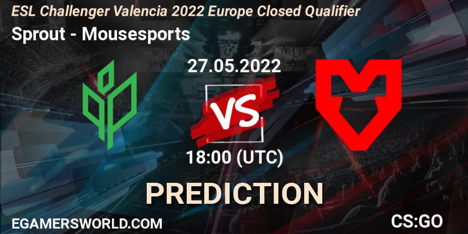 Sprout - Mousesports: ennuste. 27.05.2022 at 18:00, Counter-Strike (CS2), ESL Challenger Valencia 2022 Europe Closed Qualifier