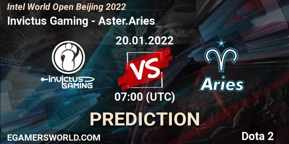 Invictus Gaming - Aster.Aries: ennuste. 20.01.22, Dota 2, Intel World Open Beijing 2022