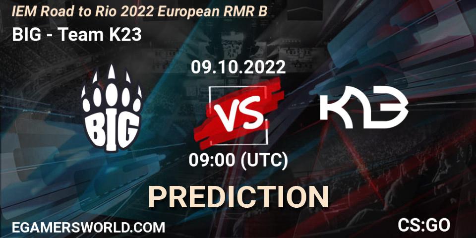 BIG - Team K23: ennuste. 09.10.2022 at 09:00, Counter-Strike (CS2), IEM Road to Rio 2022 European RMR B