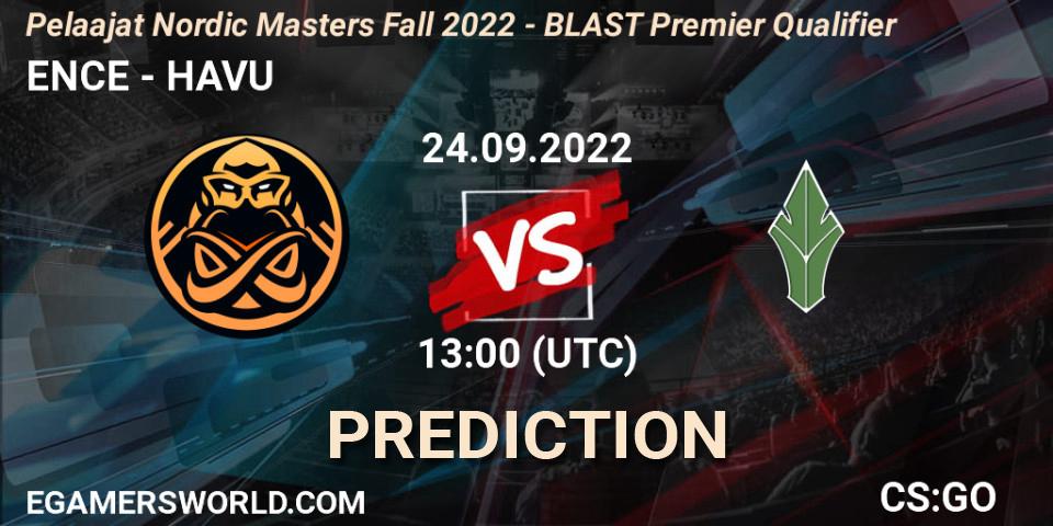 ENCE - HAVU: ennuste. 24.09.2022 at 13:00, Counter-Strike (CS2), Pelaajat.com Nordic Masters: Fall 2022