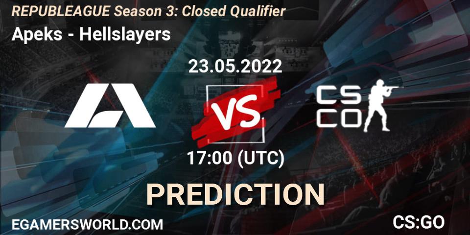 Apeks - Hellslayers: ennuste. 23.05.2022 at 17:25, Counter-Strike (CS2), REPUBLEAGUE Season 3: Closed Qualifier