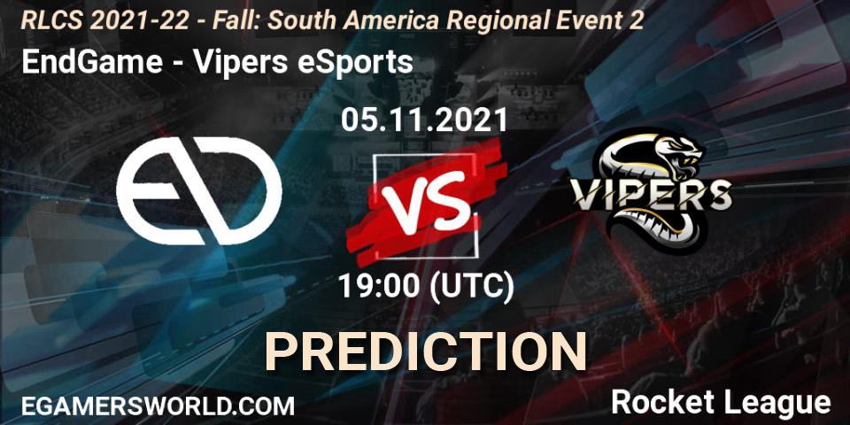 EndGame - Vipers eSports: ennuste. 05.11.2021 at 19:00, Rocket League, RLCS 2021-22 - Fall: South America Regional Event 2