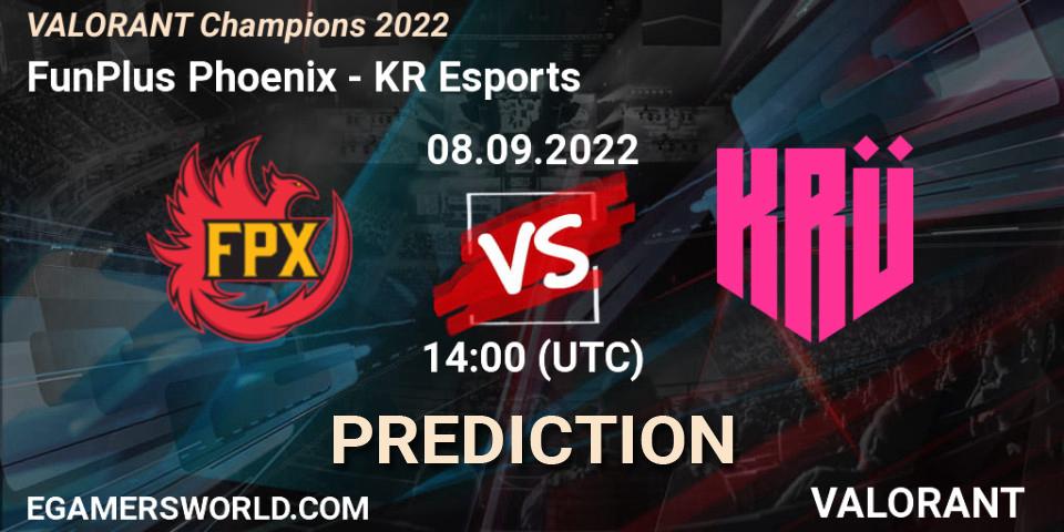 FunPlus Phoenix - KRÜ Esports: ennuste. 08.09.22, VALORANT, VALORANT Champions 2022
