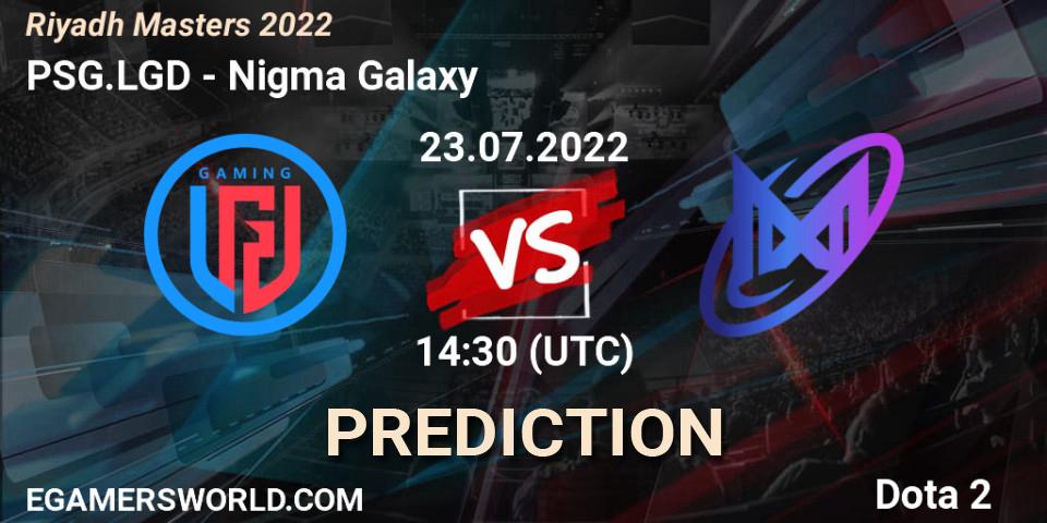 PSG.LGD - Nigma Galaxy: ennuste. 23.07.2022 at 14:28, Dota 2, Riyadh Masters 2022