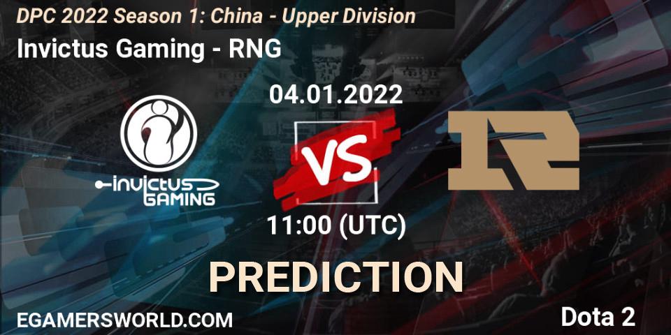 Invictus Gaming - RNG: ennuste. 04.01.2022 at 10:56, Dota 2, DPC 2022 Season 1: China - Upper Division