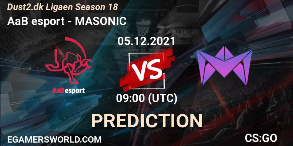 AaB esport - MASONIC: ennuste. 05.12.2021 at 09:00, Counter-Strike (CS2), Dust2.dk Ligaen Season 18