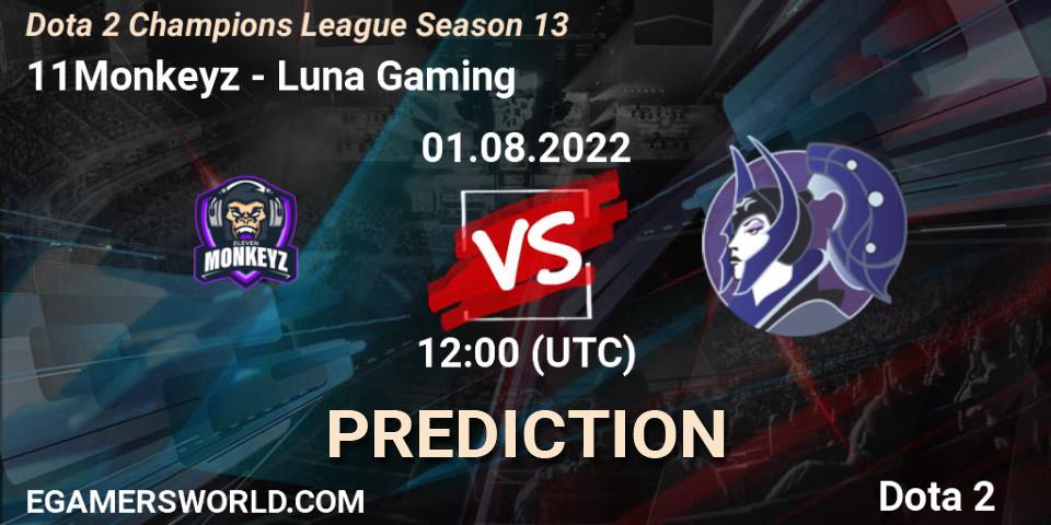 11Monkeyz - Luna Gaming: ennuste. 01.08.2022 at 12:17, Dota 2, Dota 2 Champions League Season 13