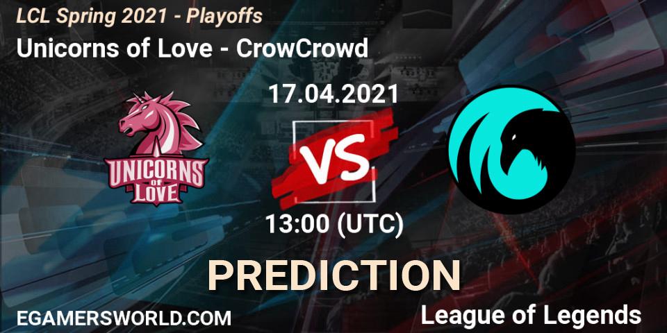 Unicorns of Love - CrowCrowd: ennuste. 17.04.2021 at 13:00, LoL, LCL Spring 2021 - Playoffs