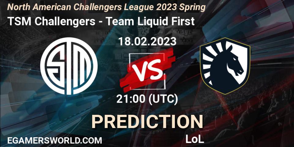 TSM Challengers - Team Liquid First: ennuste. 18.02.23, LoL, NACL 2023 Spring - Group Stage