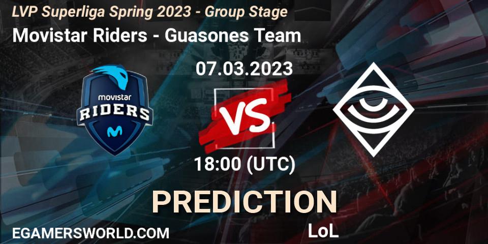 Movistar Riders - Guasones Team: ennuste. 07.03.2023 at 17:00, LoL, LVP Superliga Spring 2023 - Group Stage