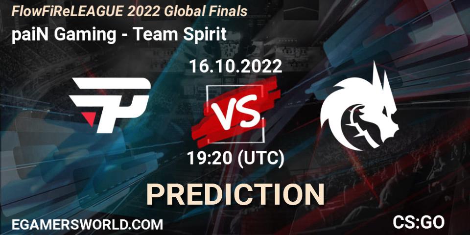 paiN Gaming - Team Spirit: ennuste. 16.10.22, CS2 (CS:GO), FlowFiReLEAGUE 2022 Global Finals