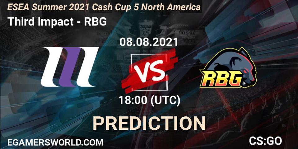 Third Impact - RBG: ennuste. 08.08.2021 at 20:00, Counter-Strike (CS2), ESEA Cash Cup: North America - Summer 2021 #5