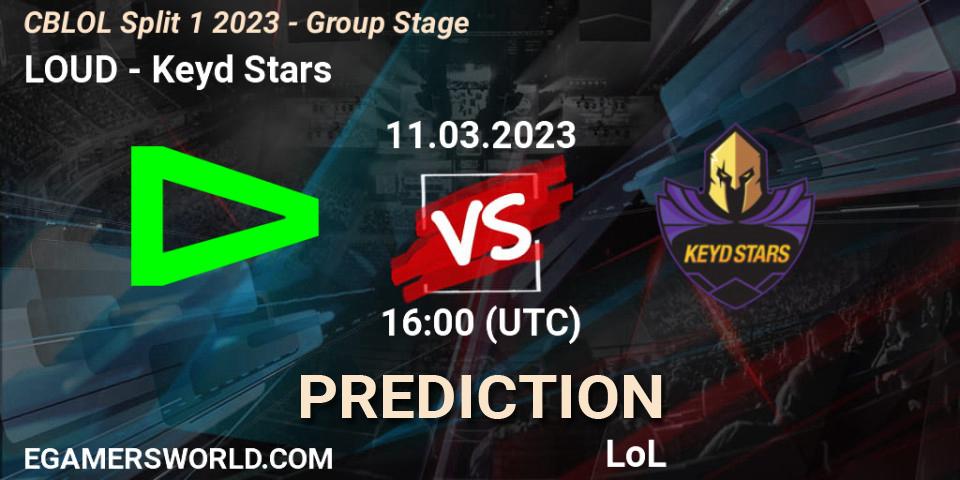 LOUD - Keyd Stars: ennuste. 11.03.2023 at 16:00, LoL, CBLOL Split 1 2023 - Group Stage