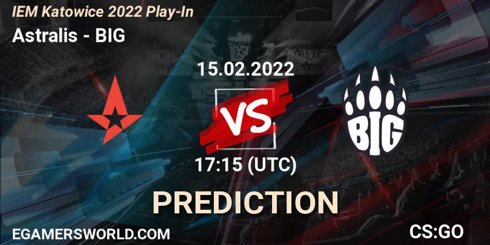 Astralis - BIG: ennuste. 15.02.2022 at 17:30, Counter-Strike (CS2), IEM Katowice 2022 Play-In