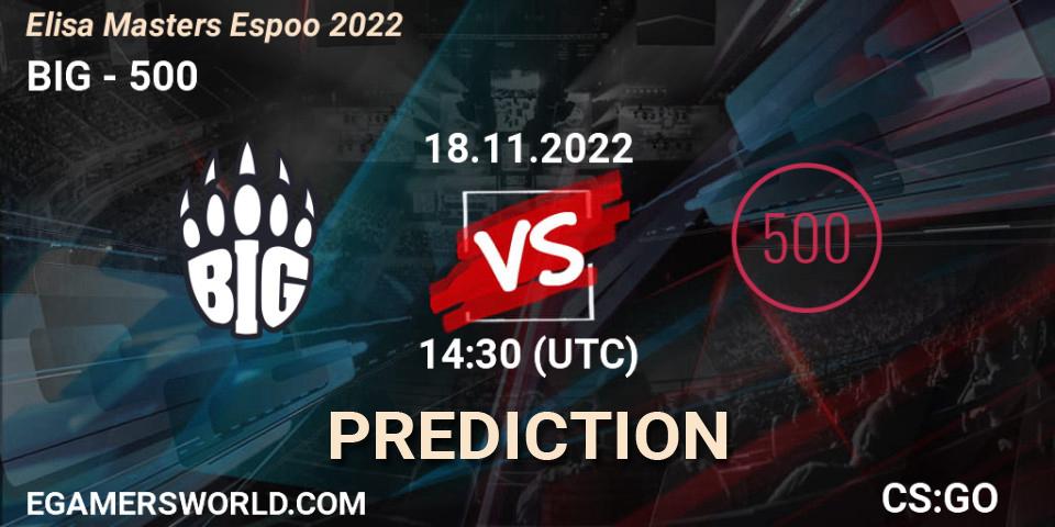 BIG - 500: ennuste. 18.11.22, CS2 (CS:GO), Elisa Masters Espoo 2022