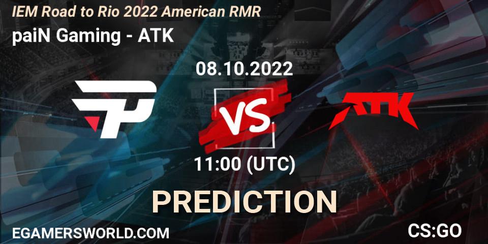paiN Gaming - ATK: ennuste. 08.10.22, CS2 (CS:GO), IEM Road to Rio 2022 American RMR