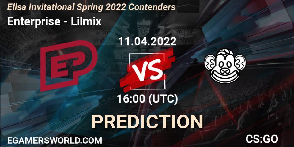 Enterprise - Lilmix: ennuste. 11.04.2022 at 16:15, Counter-Strike (CS2), Elisa Invitational Spring 2022 Contenders