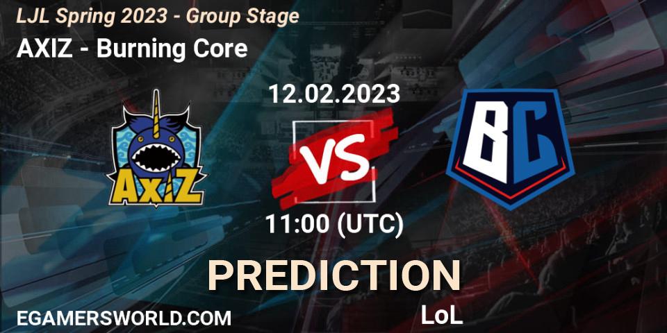 AXIZ - Burning Core: ennuste. 12.02.2023 at 11:00, LoL, LJL Spring 2023 - Group Stage