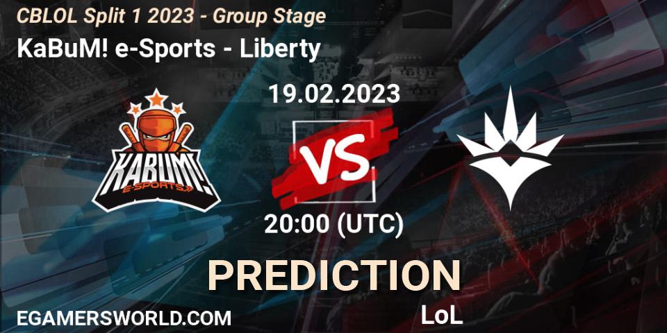 KaBuM! e-Sports - Liberty: ennuste. 19.02.2023 at 20:15, LoL, CBLOL Split 1 2023 - Group Stage