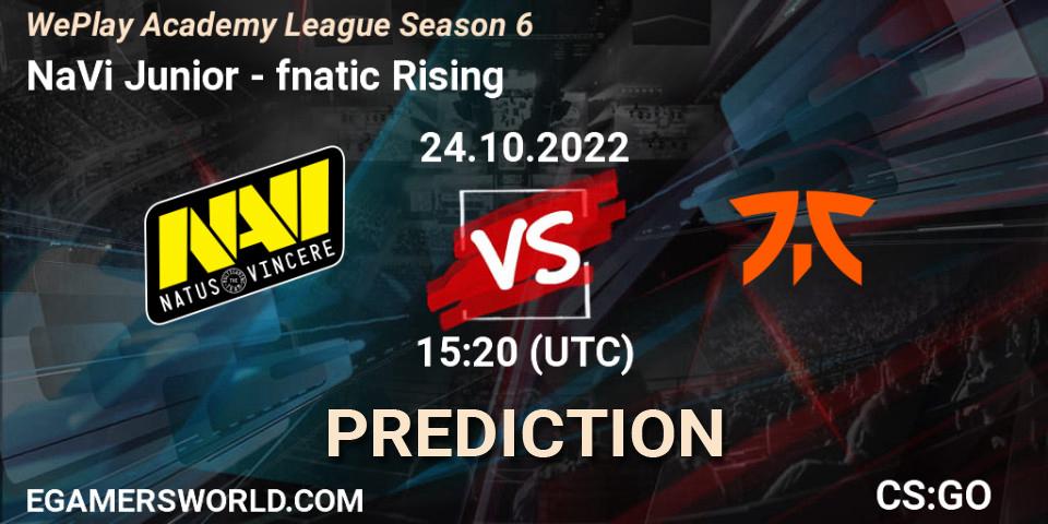 NaVi Junior - fnatic Rising: ennuste. 25.10.2022 at 17:05, Counter-Strike (CS2), WePlay Academy League Season 6