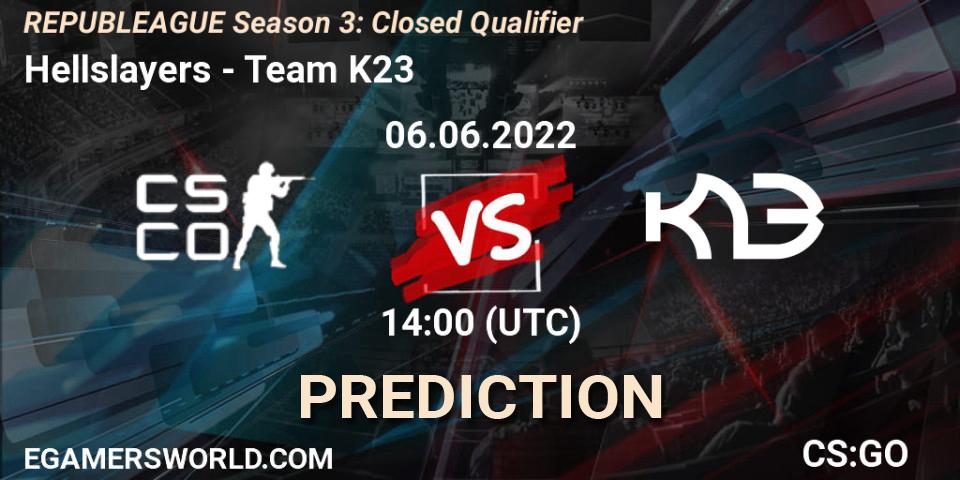 Hellslayers - Team K23: ennuste. 06.06.2022 at 14:00, Counter-Strike (CS2), REPUBLEAGUE Season 3: Closed Qualifier