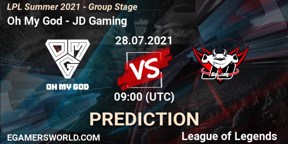 Oh My God - JD Gaming: ennuste. 28.07.21, LoL, LPL Summer 2021 - Group Stage