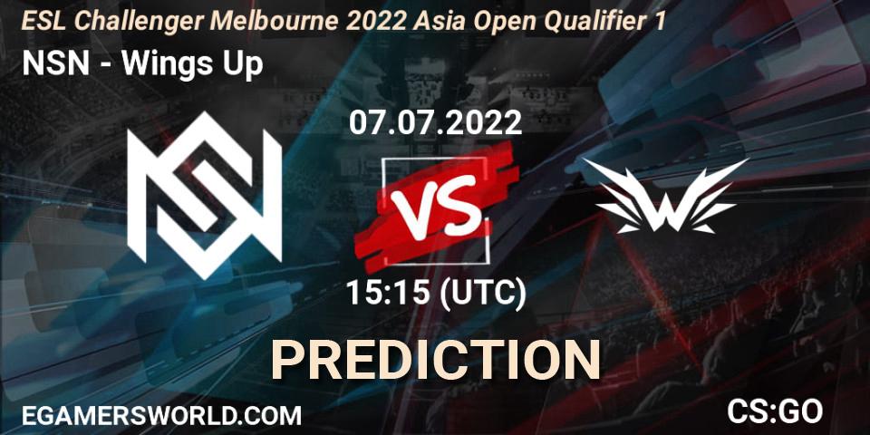 NSN - Wings Up: ennuste. 07.07.2022 at 15:15, Counter-Strike (CS2), ESL Challenger Melbourne 2022 Asia Open Qualifier 1