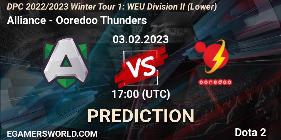 Alliance - Ooredoo Thunders: ennuste. 03.02.23, Dota 2, DPC 2022/2023 Winter Tour 1: WEU Division II (Lower)