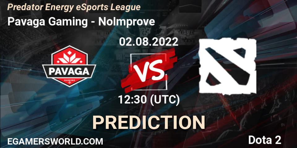 Pavaga Gaming - NoImprove: ennuste. 02.08.22, Dota 2, Predator Energy eSports League