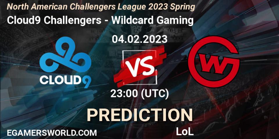 Cloud9 Challengers - Wildcard Gaming: ennuste. 04.02.23, LoL, NACL 2023 Spring - Group Stage