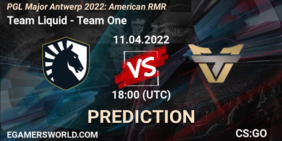 Team Liquid - Team One: ennuste. 11.04.2022 at 18:25, Counter-Strike (CS2), PGL Major Antwerp 2022: American RMR
