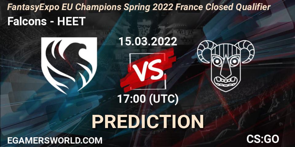 Falcons - HEET: ennuste. 15.03.2022 at 17:05, Counter-Strike (CS2), FantasyExpo EU Champions Spring 2022 France Closed Qualifier