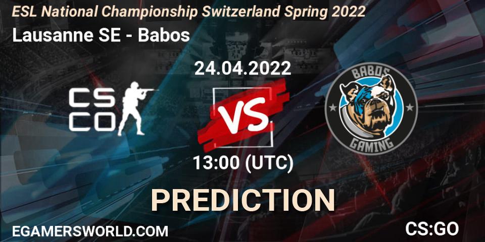 Lausanne-Sport Esports - Babos: ennuste. 24.04.2022 at 13:05, Counter-Strike (CS2), ESL Swiss League Season 7
