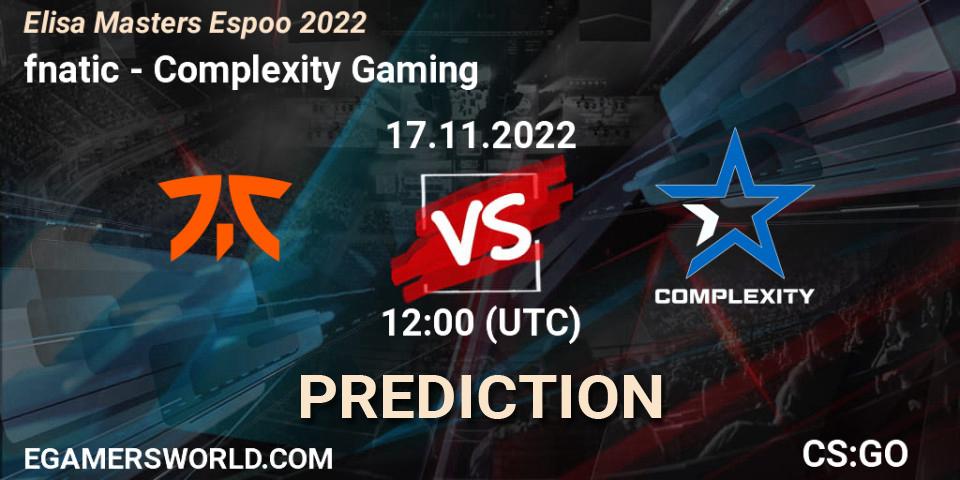 fnatic - Complexity Gaming: ennuste. 17.11.22, CS2 (CS:GO), Elisa Masters Espoo 2022