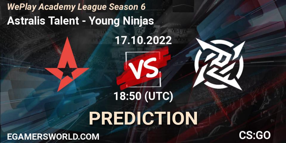 Astralis Talent - Young Ninjas: ennuste. 17.10.22, CS2 (CS:GO), WePlay Academy League Season 6