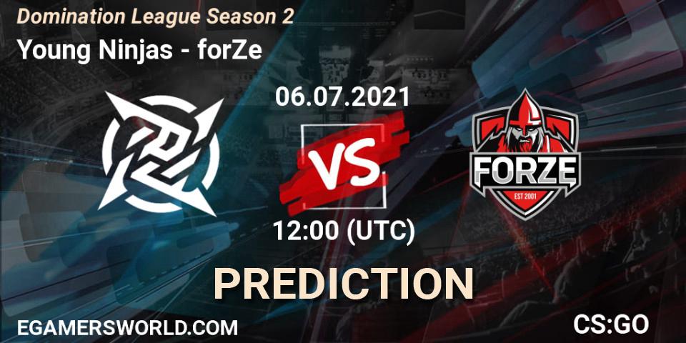 Young Ninjas - forZe: ennuste. 06.07.2021 at 12:35, Counter-Strike (CS2), Domination League Season 2