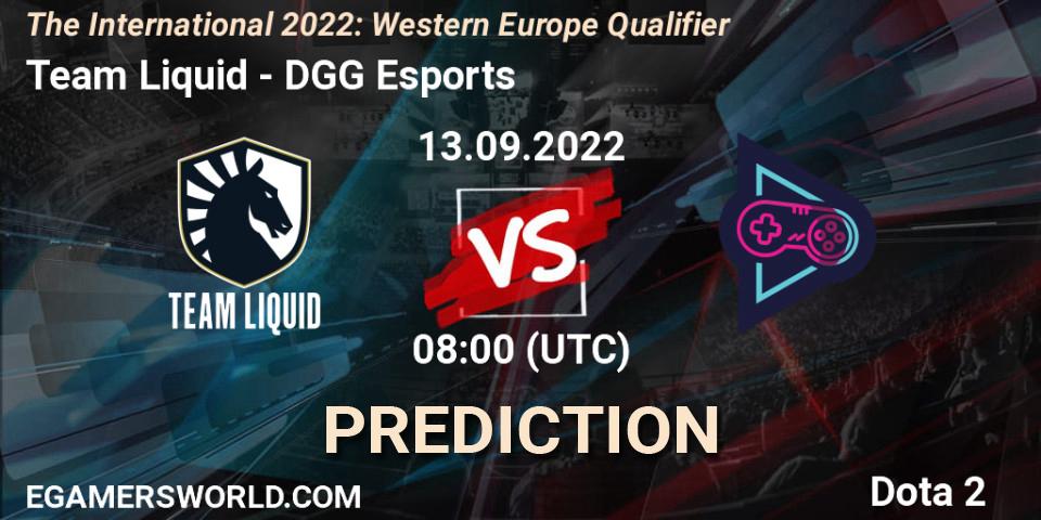 Team Liquid - DGG Esports: ennuste. 13.09.2022 at 07:59, Dota 2, The International 2022: Western Europe Qualifier
