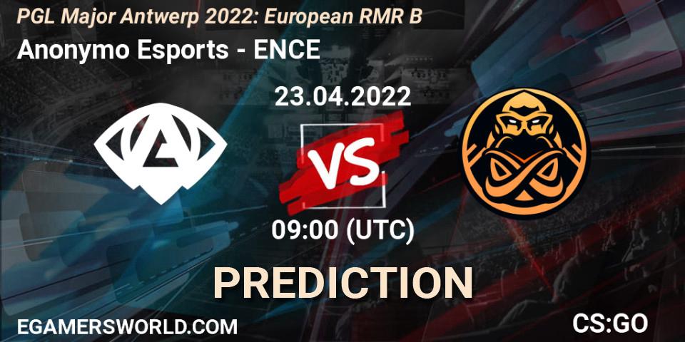 Anonymo Esports - ENCE: ennuste. 23.04.2022 at 09:00, Counter-Strike (CS2), PGL Major Antwerp 2022: European RMR B