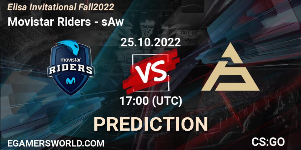 Movistar Riders - sAw: ennuste. 25.10.2022 at 18:00, Counter-Strike (CS2), Elisa Invitational Fall 2022