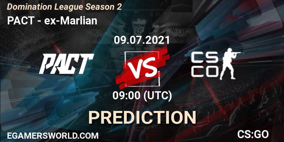 PACT - ex-Marlian: ennuste. 09.07.2021 at 09:00, Counter-Strike (CS2), Domination League Season 2