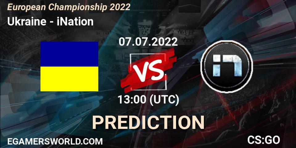 Ukraine - iNation: ennuste. 07.07.22, CS2 (CS:GO), European Championship 2022