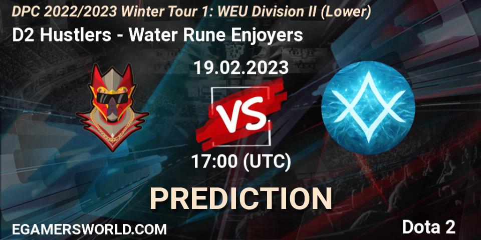 D2 Hustlers - Water Rune Enjoyers: ennuste. 19.02.23, Dota 2, DPC 2022/2023 Winter Tour 1: WEU Division II (Lower)