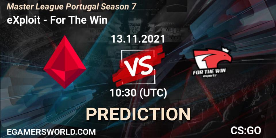 eXploit - For The Win: ennuste. 13.11.2021 at 10:30, Counter-Strike (CS2), Master League Portugal Season 7