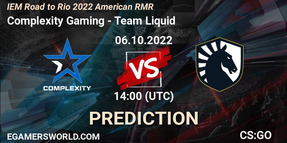 Complexity Gaming - Team Liquid: ennuste. 06.10.22, CS2 (CS:GO), IEM Road to Rio 2022 American RMR