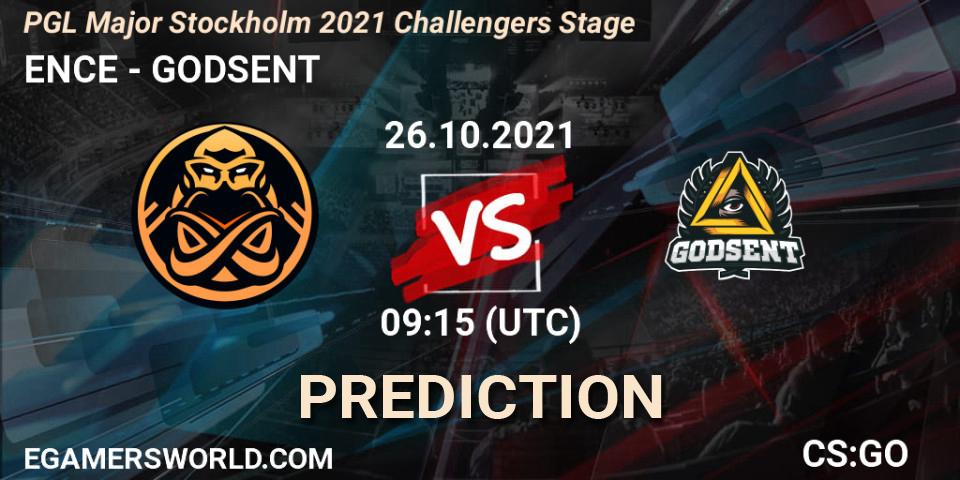 ENCE - GODSENT: ennuste. 26.10.2021 at 09:35, Counter-Strike (CS2), PGL Major Stockholm 2021 Challengers Stage