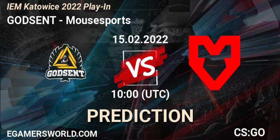 GODSENT - Mousesports: ennuste. 15.02.22, CS2 (CS:GO), IEM Katowice 2022 Play-In