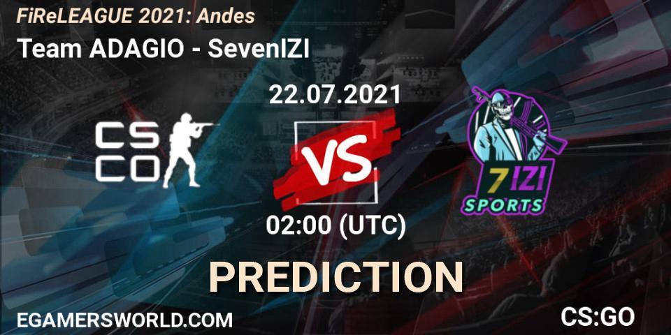 Team ADAGIO - SevenIZI: ennuste. 22.07.2021 at 03:00, Counter-Strike (CS2), FiReLEAGUE 2021: Andes